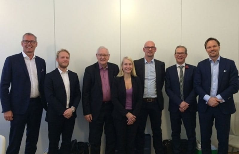 Från vänster: Pehr Oscarson Oscarson Invest, Andreas Nyberg Litorina, Olle Oscarson Oscarson Invest, Ann Dahlman Litorina, Jan Oscarson Oscarson Invest, Leif Lindholm Fresks/Gärdin & Persson, Lars Verneholt Litorina 